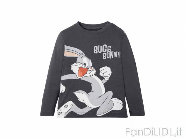 Maglia a maniche lunghe da bambino Bugs Bunny, Mnions, Batman Oeko-tex, prezzo 3.99 ...