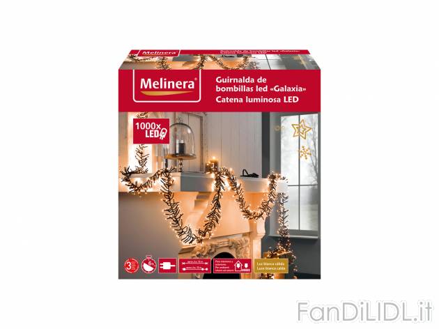Catena luminosa 1000 LED Melinera, prezzo 27.99 &#8364; 
- Per ambienti interni ...