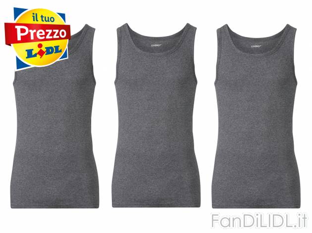 Canotta da uomo Livergy, prezzo 6.99 &#8364; 
3 pezzi - Misure: M-XL 
- Puro ...