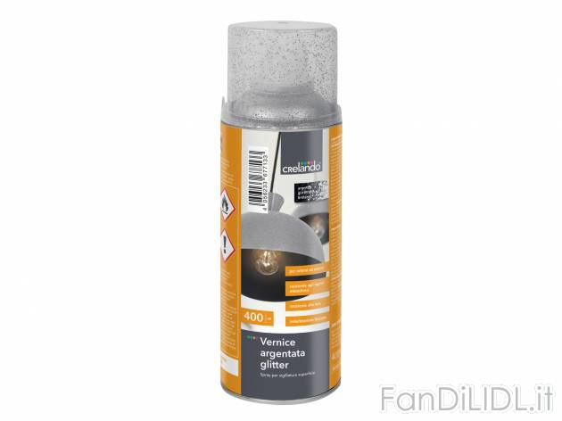 Vernice spray per decorazioni Crelando, prezzo 3.99 &#8364;  
400 ml
Caratteristiche