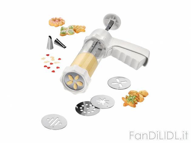 Pressa per biscotti Ernesto, prezzo 8.99 &#8364; 
- 10 dischi con motivi e 8 ...