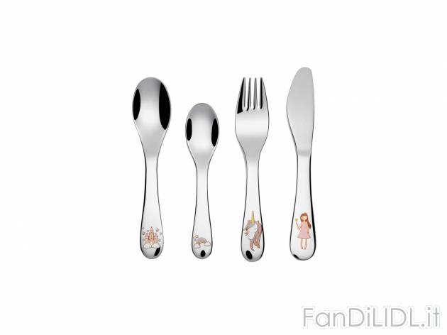 Set posate per bambini Ernesto, prezzo 4.99 &#8364; 
4 pezzi 
- In acciaio inossidabile
- ...