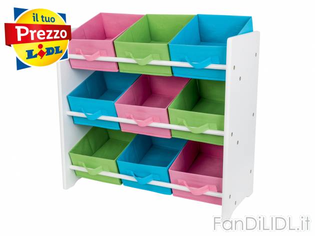 Scaffale portaoggetti per bambini Livarno Living, prezzo 19.99 &#8364; 
- Scatole ...