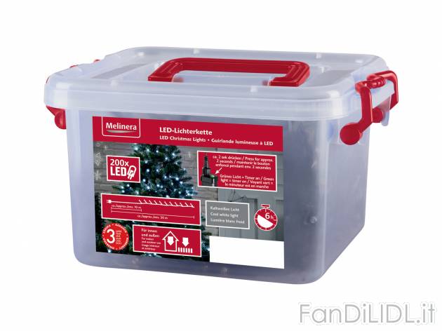 Catena luminosa 180 o 200 LED Melinera, prezzo 9.99 &#8364; 
- Per ambienti ...