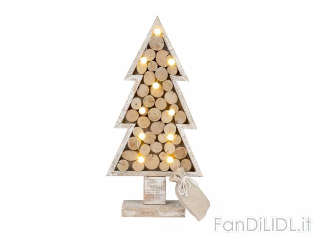 Decorazioni in legno con LED Melinera, prezzo 9.99 &#8364; 
- Con luce bianca ...