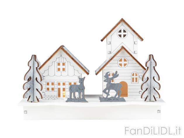 Decorazioni natalizie in legno con LED Melinera, prezzo 6.99 &#8364; 
- 
Batterie ...