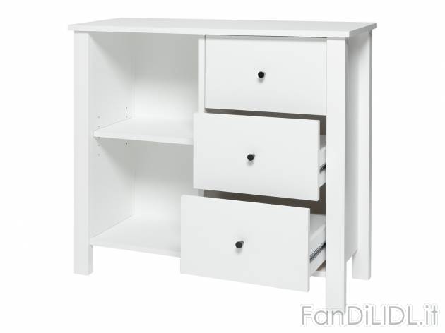 Mobile con 2 scomparti e 3 cassetti Livarno Living, prezzo 69.00 € 
- Materiale ...