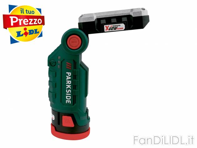 Lampada LED ricaricabile da lavoro Parkside, X12VTeam, prezzo 19.99 € 
- 2 livelli ...