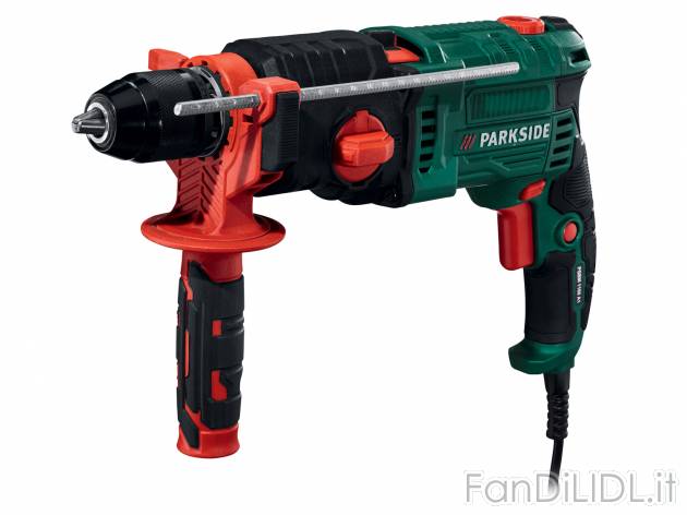 Trapano a percussione Parkside PSBM 1100 A1, prezzo 49.00 € 
- Motore a 2 velocità ...