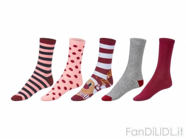 Calze natalizie da donna Esmara, prezzo 4.99 &#8364; 
5 paia - Misure: 35-42
Taglie ...