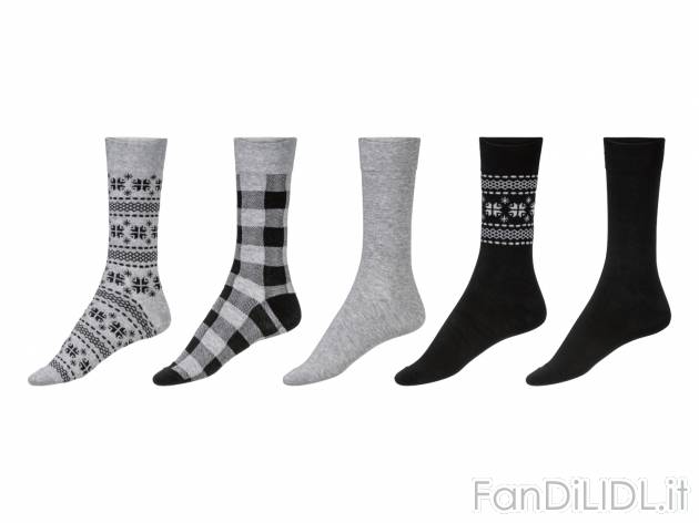 Calze natalizie da uomo Livergy, prezzo 4.99 &#8364; 
5 paia - Misure: 39-46
Taglie ...