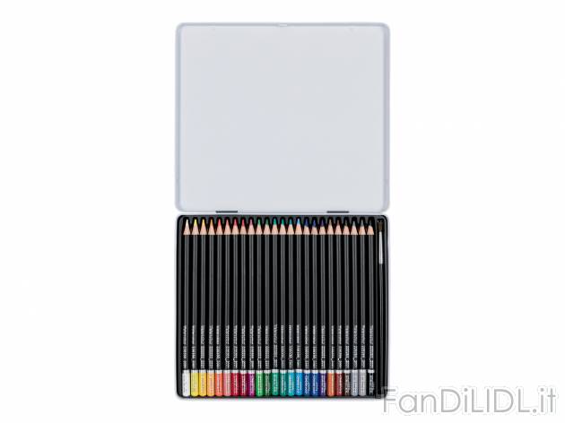 Matite colorate acquarellabili Crelando, prezzo 5.99 &#8364; 
24 pezzi 
- Pennello ...