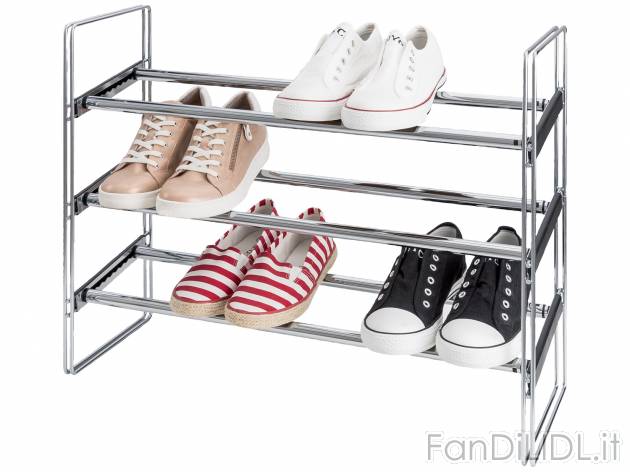 Scarpiera estensibile Livarno Living, prezzo 12.99 € 
- In metallo cromato
- ...