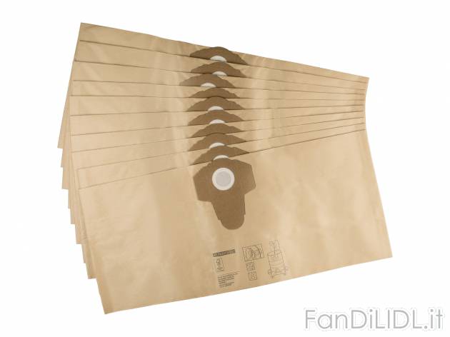 Sacchetti filtranti per aspirapolvere-liquidi Parkside, prezzo 8.99 € 
10 pezzi ...
