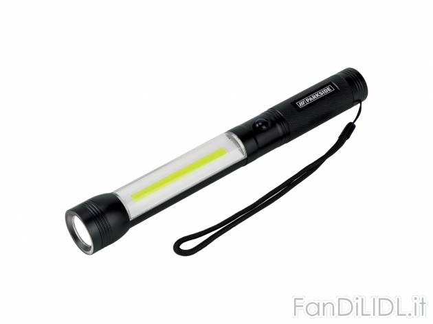 Lampada LED da lavoro Parkside, prezzo 6.99 € 
- Torcia 2-in-1 con potenti LED ...