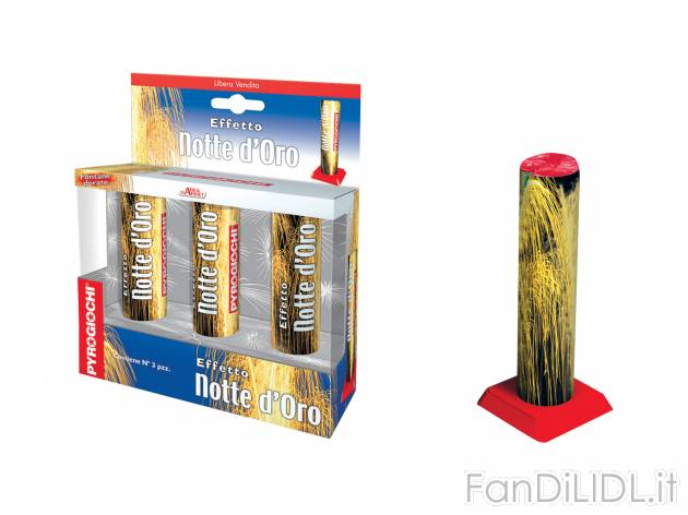Fontana EFFETTO NOTTE DORO Pyrogiochi, prezzo 4.99 &#8364; 
- 3 pezzi
Caratteristiche
 ...