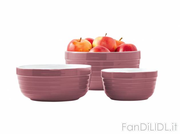 Set ciotole , prezzo 9.99 &#8364; per Al set 
- In gres con smalto resistente ...