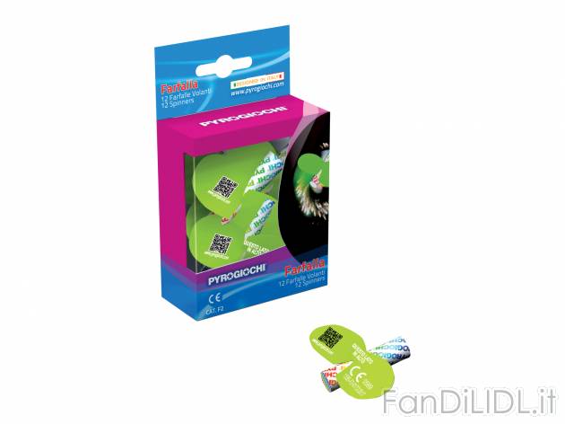 Farfalline XP Pyrogiochi, prezzo 2.99 &#8364;  
-  12 pezzi
Caratteristiche