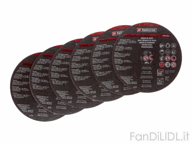 Mole abrasive da taglio Parkside, prezzo 3.99 € 
6 pezzi 
- 125 x 1,2 mm (Ø ...