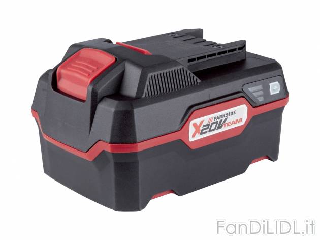 Batteria 4 Ah Parkside, prezzo 29.99 € 
- Ioni di litio
- 20 V
Caratteristiche

- ...