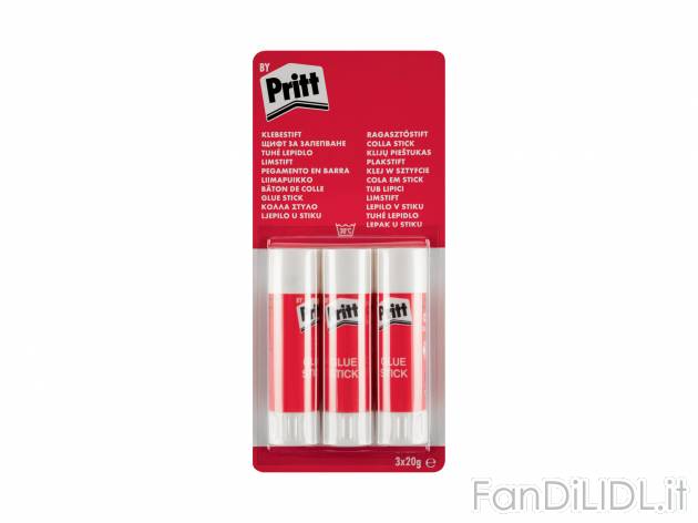 Set colle Pritt, prezzo 2.49 &#8364;  
3x 20 g o 3 pezzi
Caratteristiche