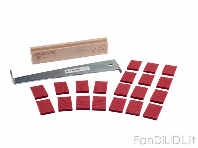 Set per posa universale Parkside, prezzo 3.99 € 
22 pezzi 
- Palanchino
- Pestello
- ...