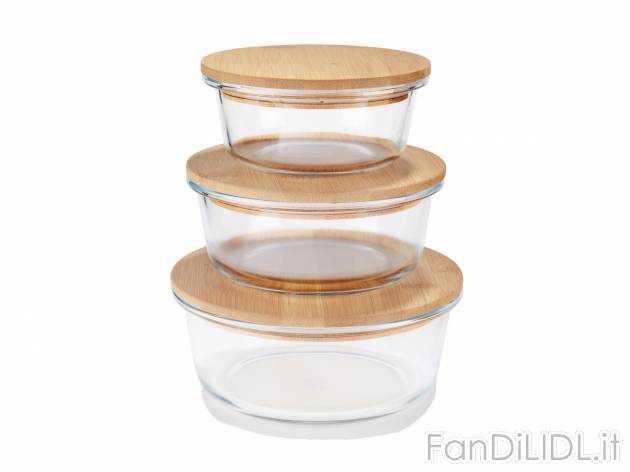 Set 3 contenitori in vetro con coperchio in bambù Ernesto, prezzo 8.99 &#8364; ...