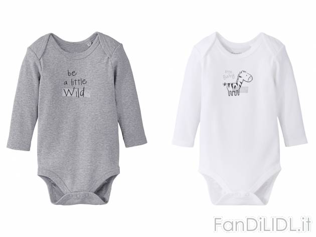 Body a manica lunga da neonato Lupilu, prezzo 5.99 &#8364; 
2 pezzi - Misure: ...