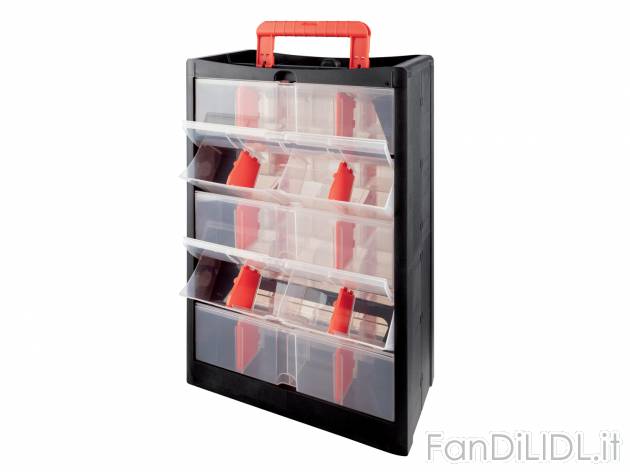 Box portaminuteria con manico Parkside, prezzo 14.99 &#8364; 
- 10 cassettini, ...