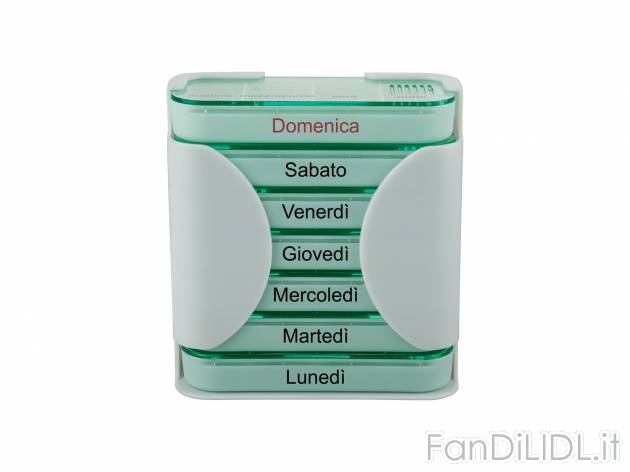 Portapillole settimanale 3-anni-di-garanzia, prezzo 2.99 € 
- 7 scatolette da ...