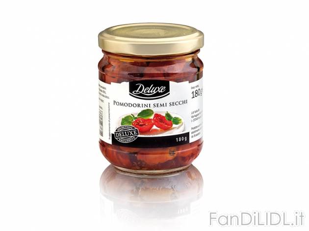Pomodori ciliegino semi secchi Deluxe, prezzo 2,49 &#8364; per 180 g, € 13,83/kg ...
