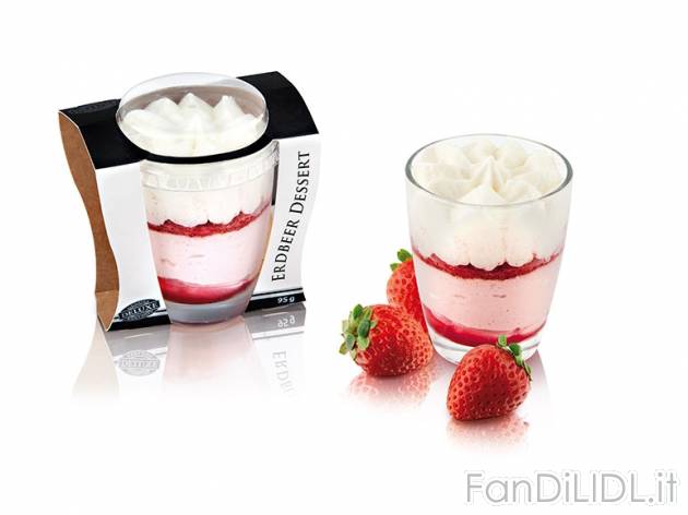 Dessert alla fragola Deluxe, prezzo 1,49 &#8364; per 95 g, € 15,68/kg EUR. ...