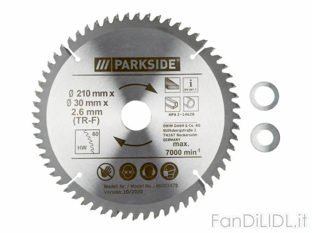 Lama per sega circolare Parkside, prezzo 3.99 &#8364; 
Ø 210 mm 
- Adatta per ...
