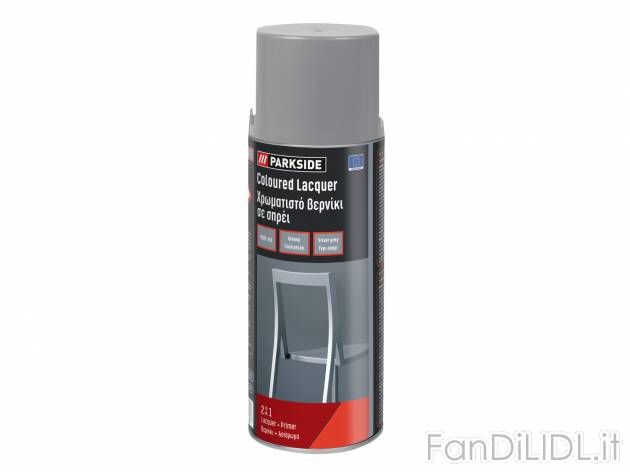 Vernice trasparente o colorata spray Parkside, prezzo 2.49 &#8364; 
400 ml
Caratteristiche
 ...