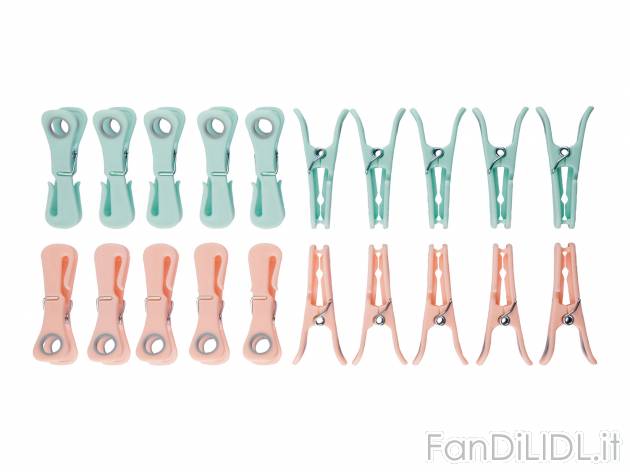 Set mollette Livarno Living, prezzo 2.49 &#8364;  
20 o 24 pezzi
Caratteristiche