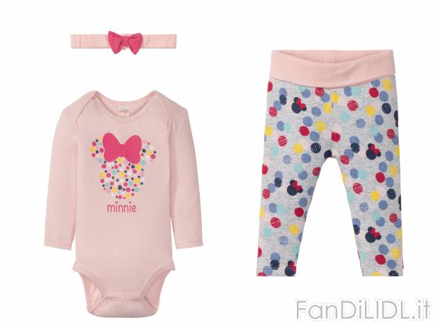 Coordinato per neonata Oeko-tex, prezzo 8.99 € 
3 pezzi - Misure: 2-24 mesi
Taglie ...