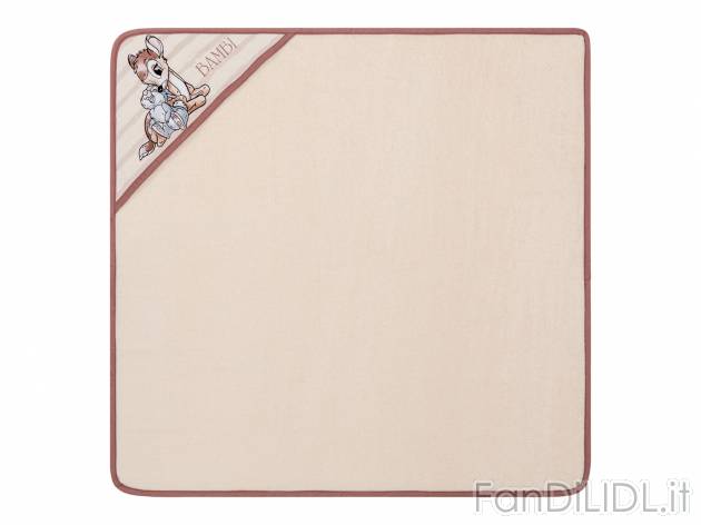 Telo bagno neonato Disney Oeko-tex-green, prezzo 8.99 € 
- Puro cotone
Prodotto ...