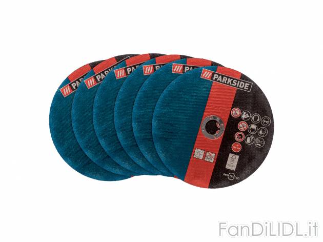 Mole abrasive da taglio Parkside, prezzo 4.99 € 
6 pezzi 
- Ø 180 / foro: 22,23 ...