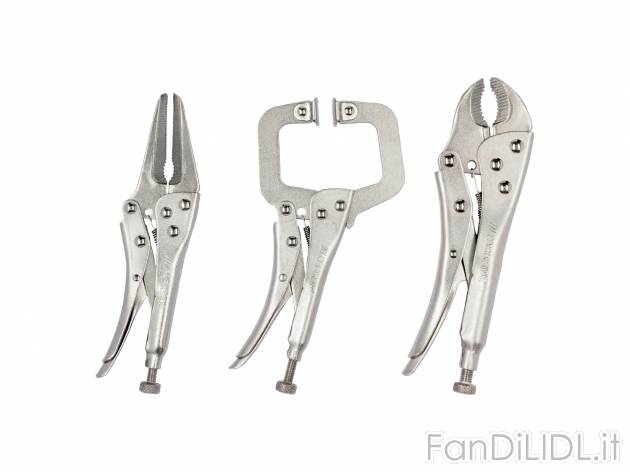 Set pinze regolabili autobloccanti Parkside, prezzo 7.99 € 
3 pezzi
Caratteristiche

- ...