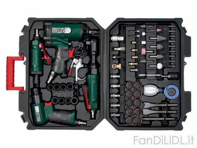 Set accessori per compressore Parkside, prezzo 69.00 € 
71 pezzi 
- Avvitatore ...