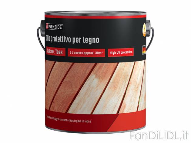 Olio protettivo per legno Parkside, prezzo 11.99 &#8364; 
3 L 
- Color Teak ...