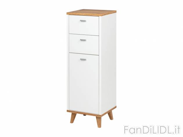 Mobiletto da bagno con 1 anta e 2 cassetti Livarno Living, prezzo 39.99 € 
- ...
