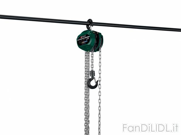 Paranco a catena Parkside, prezzo 49.00 € 
- Sistema di frenatura integrato e ...