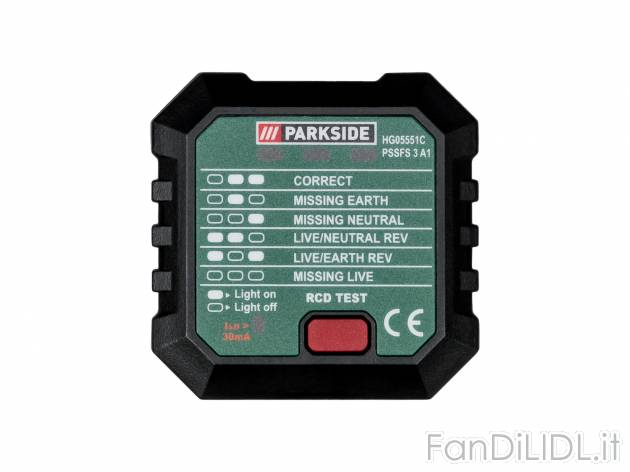 Tester elettrico di tensione senza contatto, cerca satellite o test per prese Parkside ...