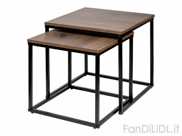 Set tavolini in metallo Livarno Living, prezzo 29.99 € 
2 pezzi 
- Piccolo: ...