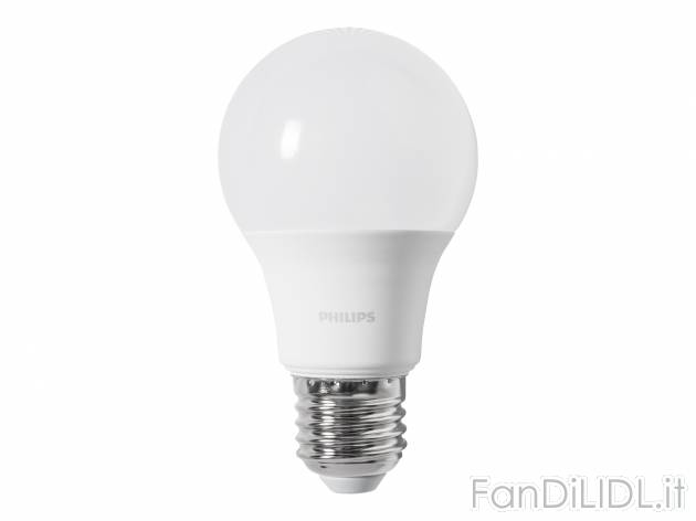 Lampadina LED Philips, prezzo 6.99 &#8364; 
3 pezzi 
- Bianco caldo
- E 27
- ...