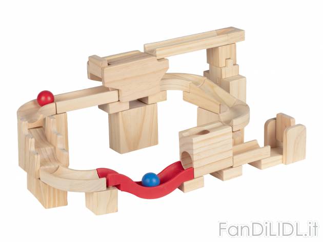 Pista per biglie in legno Playtive Junior, prezzo 14.99 &#8364; 
28 o 31 pezzi ...
