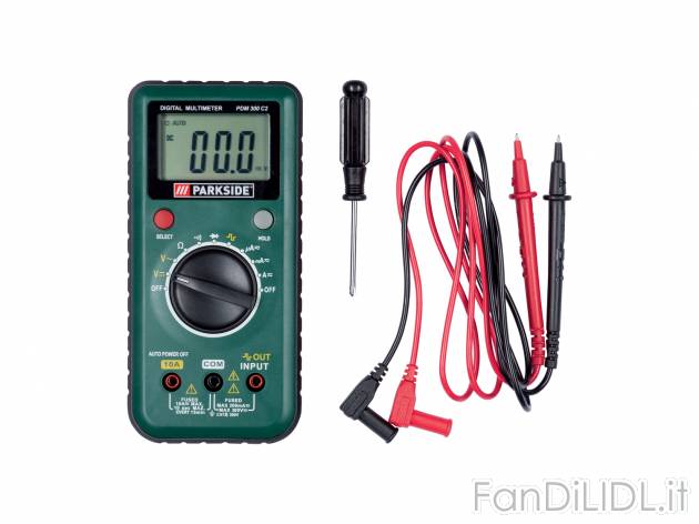 Multimetro digitale Parkside, prezzo 14.99 &#8364; 
- Funzione Auto-Range e ...