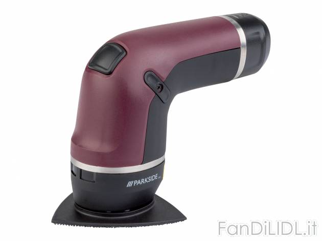 Smerigliatrice a delta ricaricabile Parkside me, prezzo 29.99 € 
- Carta abrasiva ...