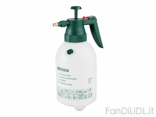 Spruzzatore manuale a pressione Parkside, prezzo 3.99 &#8364; 
2 L 
- Ugello ...